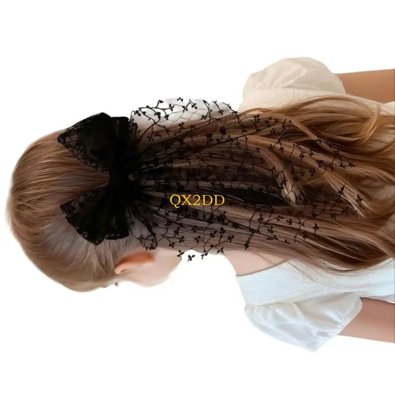 QX2D Horquilla con forma lazos suaves para recién nacidos, malla suave, diseños delicados, regalo pinza para - imagen 5