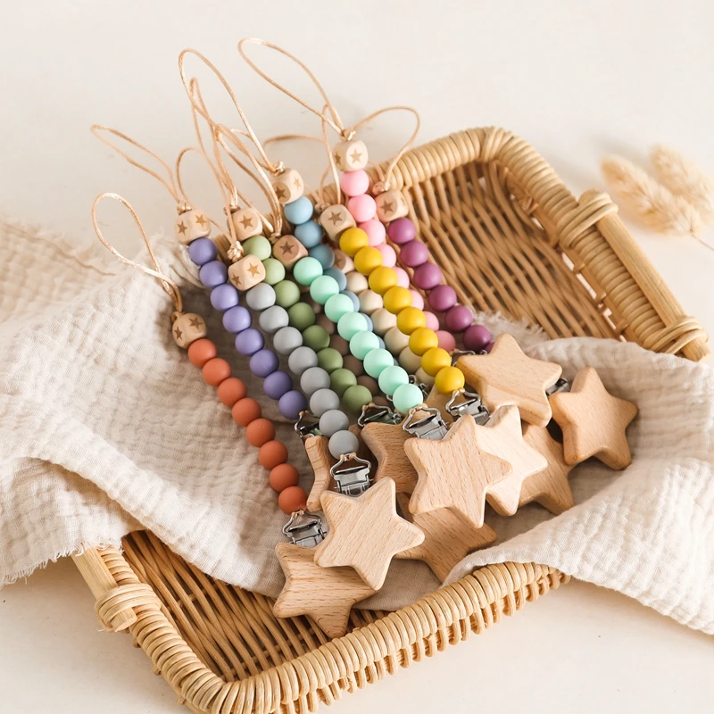 Clip para chupete de madera de haya con forma de estrella - imagen 4