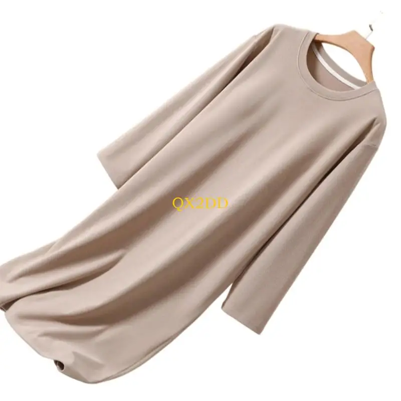 Ropa dormir elástica suave terciopelo QX2D para mujeres embarazadas ropa dormir cómoda invierno - imagen 4