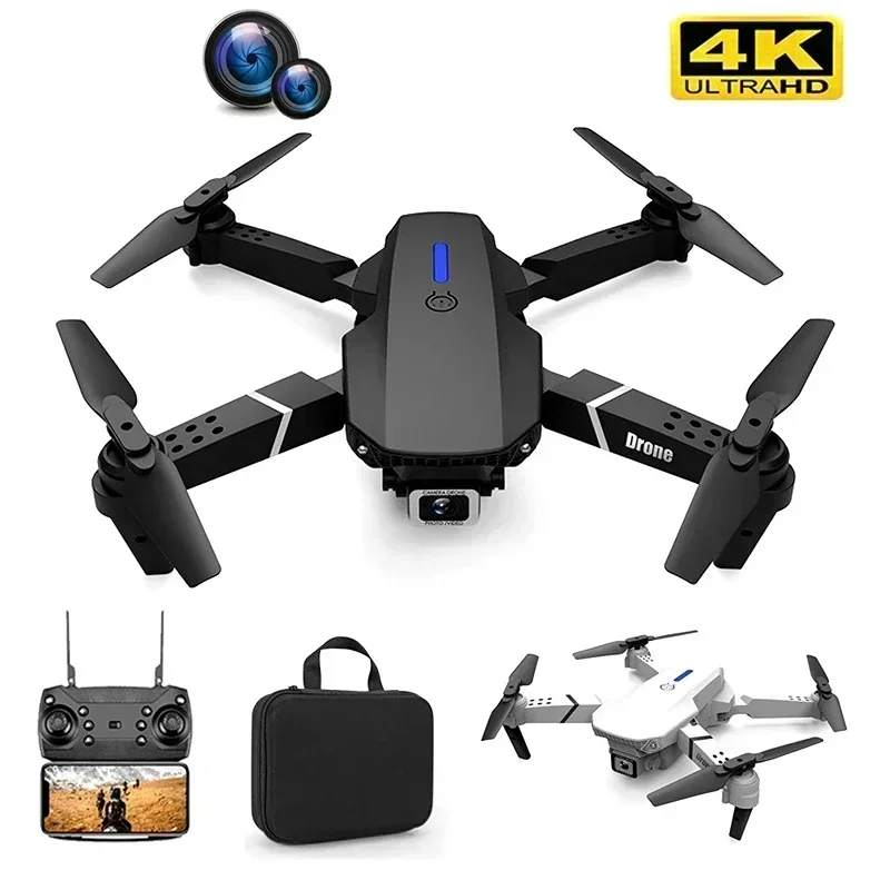 Dron profesional 2024 E88Pro RC 4K con cámara HD gran angular de 1080P, helicóptero plegable, WIFI, FPV, altura, juguete de regalo
