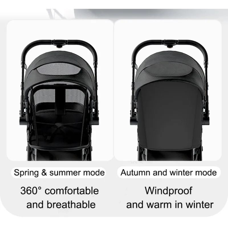 Carrito de mano ligero bidireccional para niños de 0 a 3 años, para sentarse y tumbarse y plegar - imagen 3