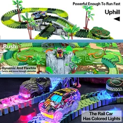 Pista de carreras de dinosaurios Crean – Juguete flexible para niños