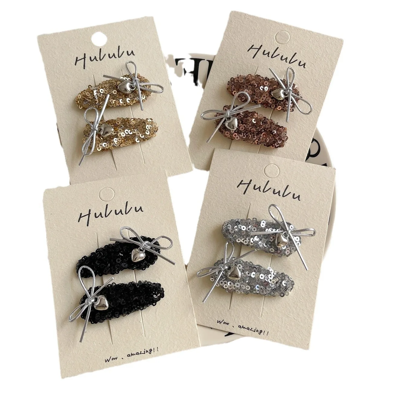 2 uds. Clip para el cabello con forma de gota de agua brillante, lazo con temperamento, Clip de corazón de amor, flequillo para chica dulce y fresca, Clip LATERAL, Accesorios para peinados - imagen 5