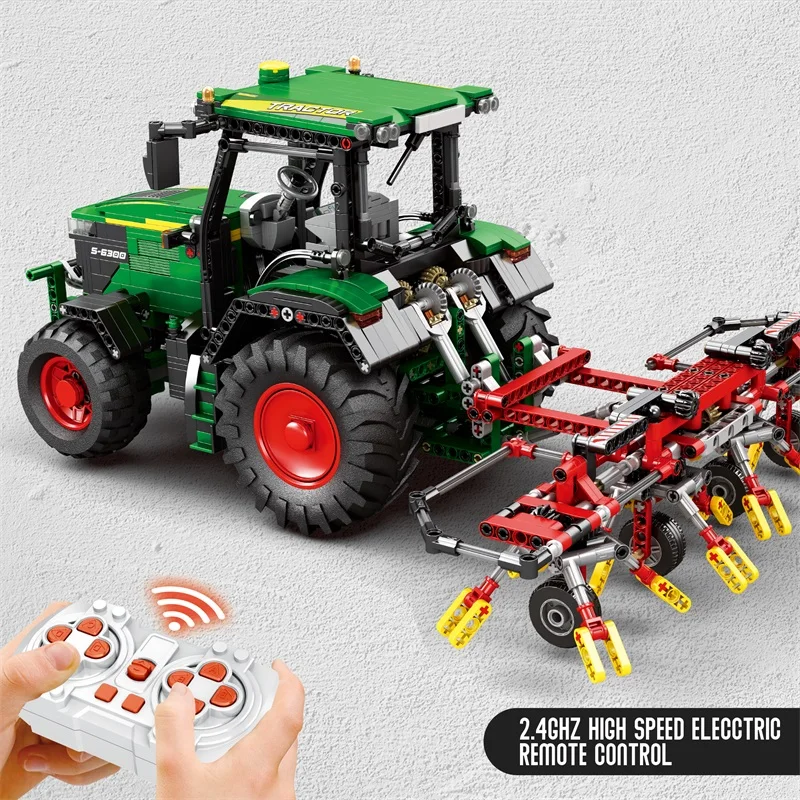 Bloques de construcción de Tractor agrícola, 1664 Uds., aplicación remota Rc, modelo de coche de ingeniería, ladrillos, juguetes DIY, regalos para niños - imagen 2