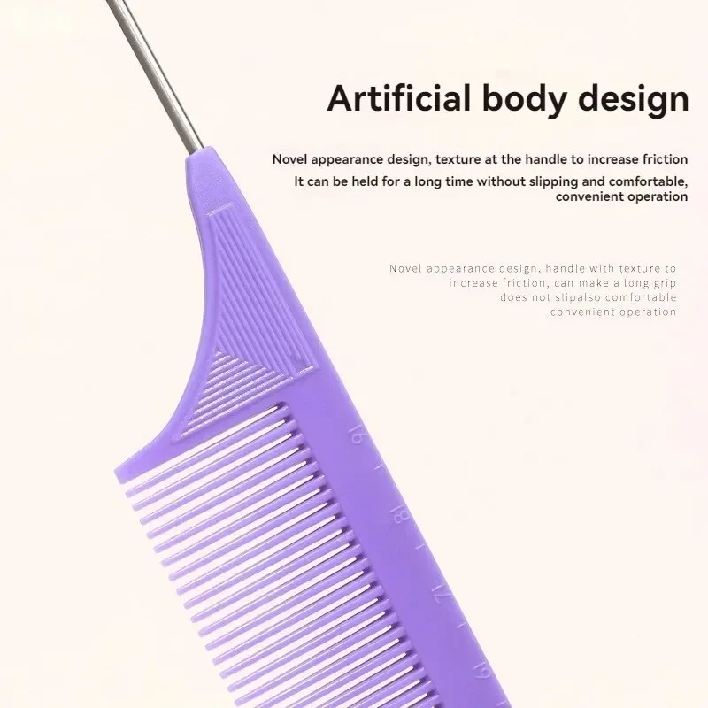 Ensemble de brosses à cheveux à aiguille et souris, nouveau peigne à trois pièces à queue pointue, peigne à cheveux à trois rangées, peigne à queue en acier, brosse à dents, outil de brosse à sourcils - imagen 2