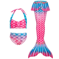 Bañador con cola de sirena para niña – conjunto bikini princesa playa