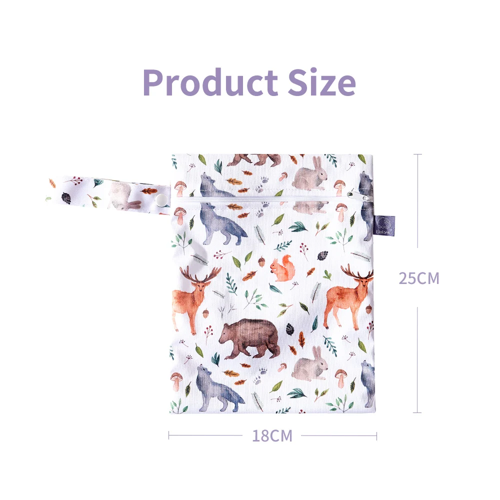 Elinfant-Juego de 2 uds. De bolsa seca para pañales PUL impermeable, 18x25cm, insertos para pañales, Mini bolsa para pañales húmedos a la moda - imagen 2