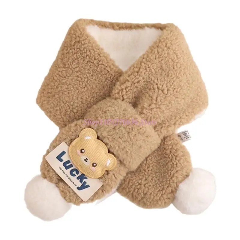 R6FD Colorido Oso Estampado Niños Bufanda Cuello Corbio y seguro Safe Bufá suave Bufanda suave Duración Agregue diversión a sus - imagen 3