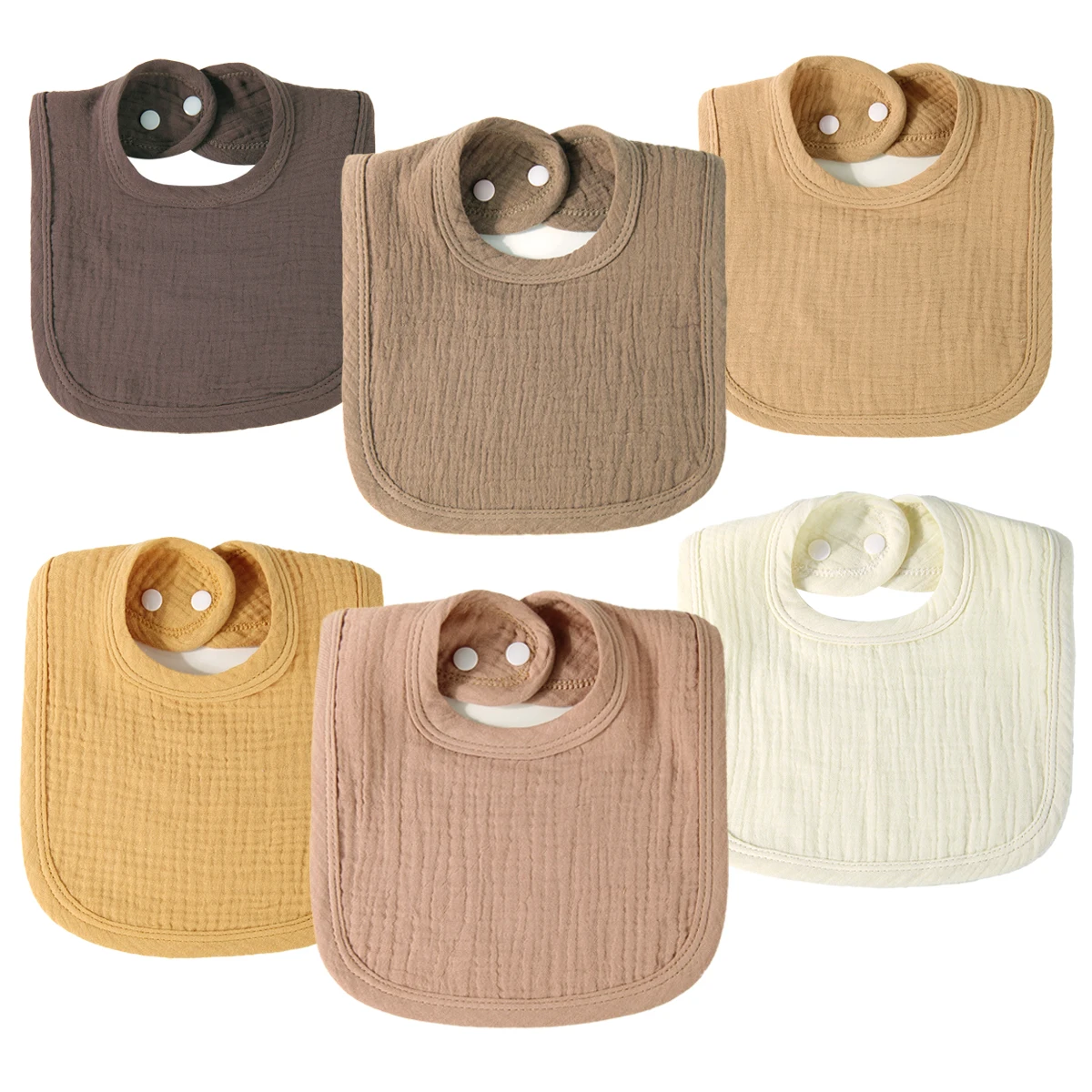 Babero de gasa de algodón puro para bebé, toalla de Saliva suave y transpirable en forma de U para bebés, cubierta de cuello cómoda y aireada para bebés - imagen 5