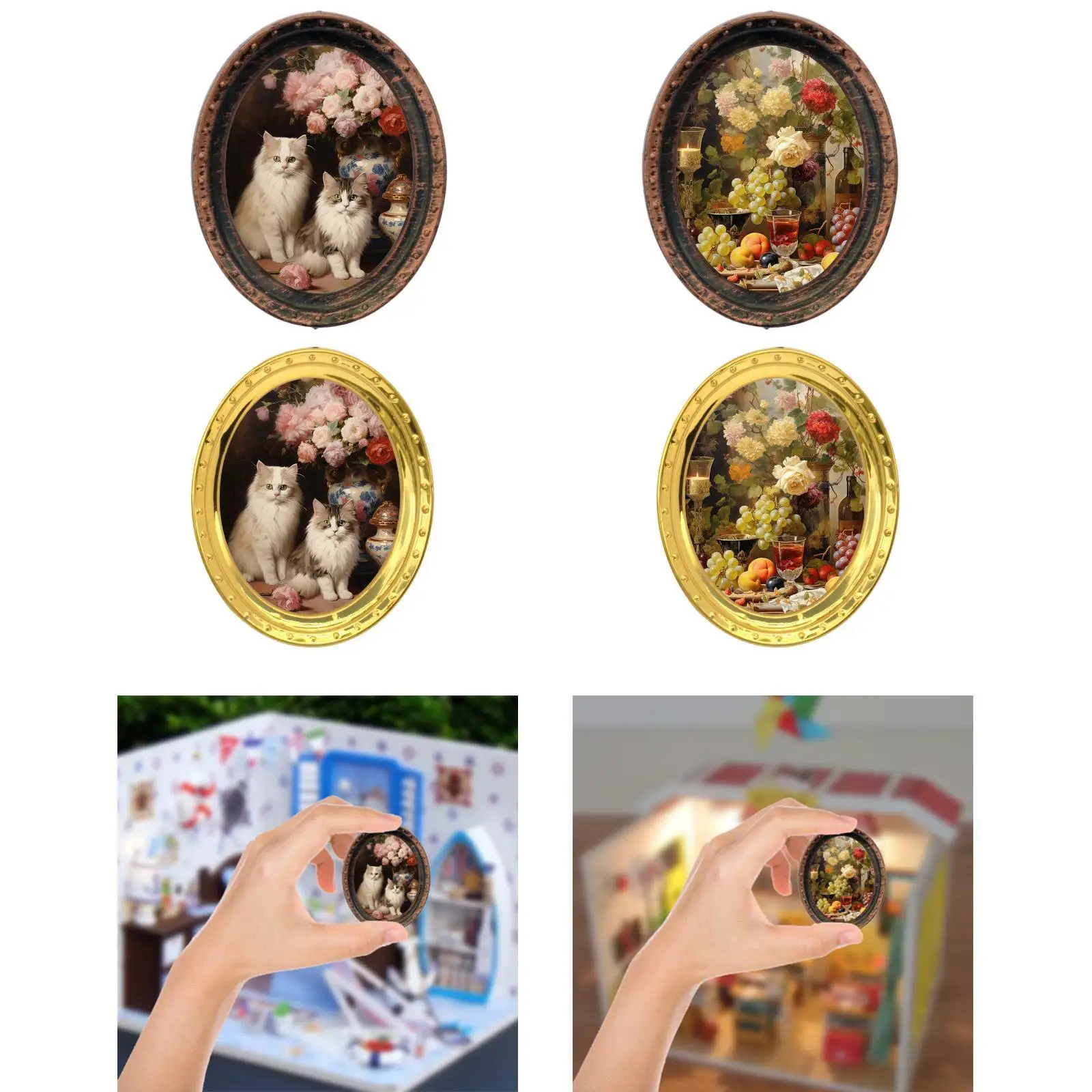 Photo Frame for 1:12 Dollhouse, Miniature Decor, Wall Art Set