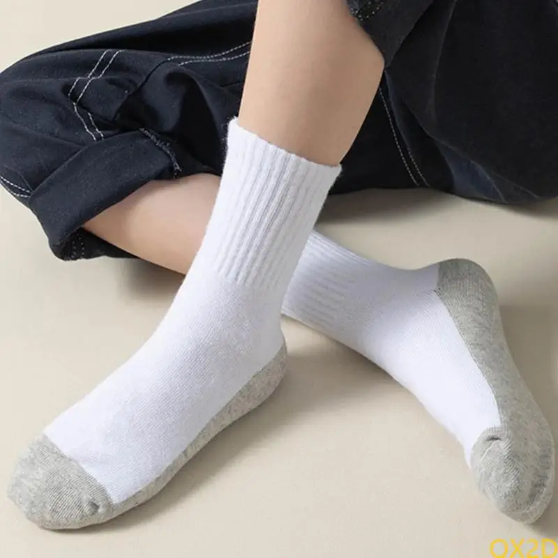 QX2D SOCKS NIÑOS SOBLES MEDIO BIÑOS ESTUDIANTES Spring Autumn Estudiantes Algodón algodón en calcetería en calcetines