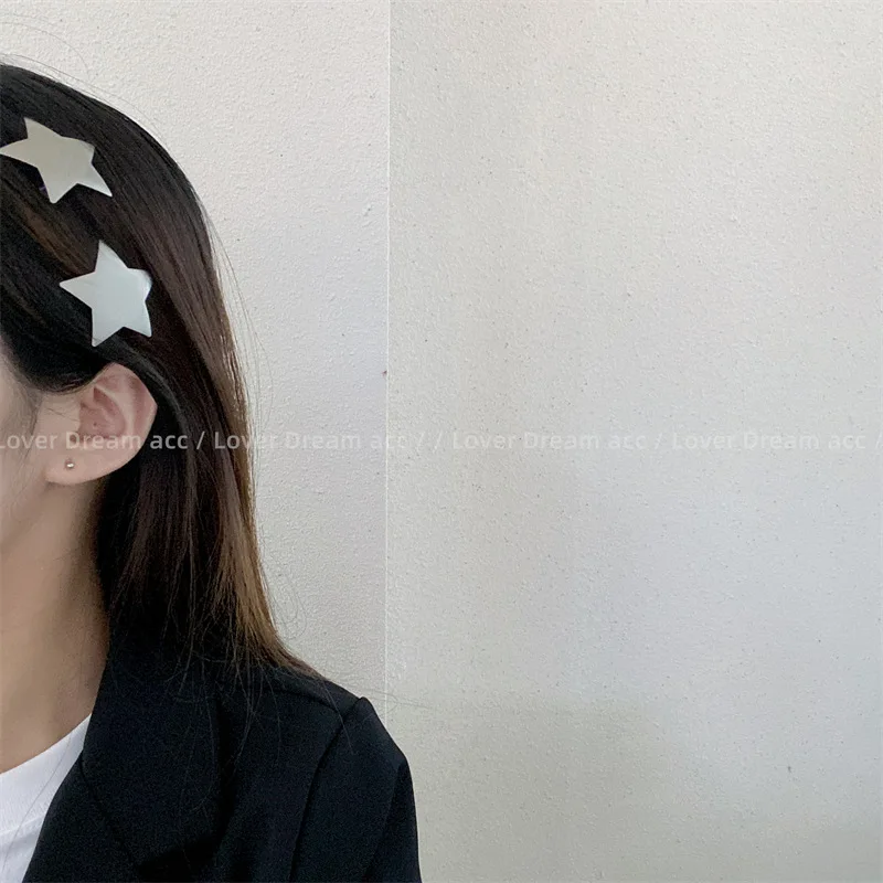 Pinza para el pelo estrella en gris y rosa para niñas - imagen 3