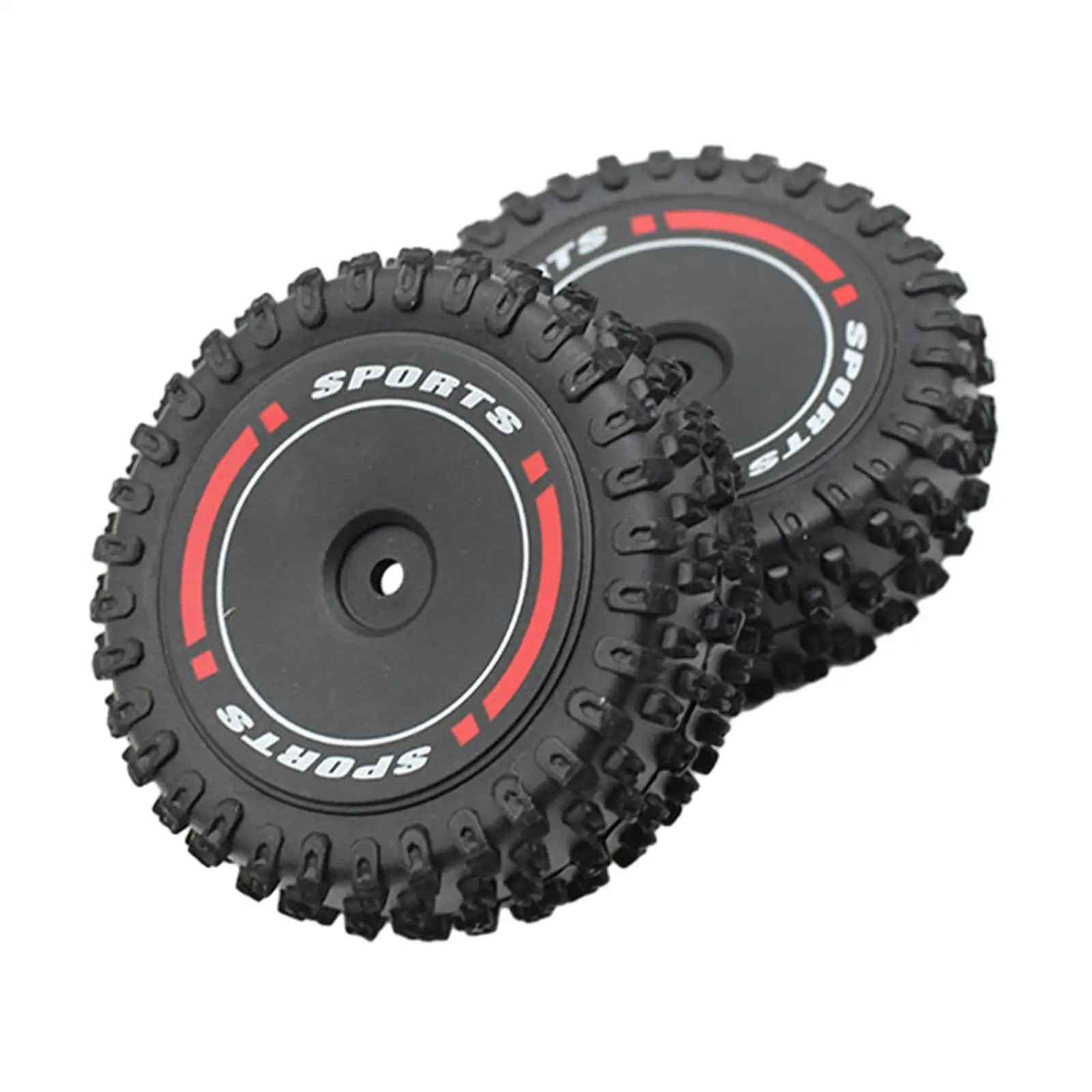 2Pcs Replacement Front Wheel Tyre RC Modification Accessory RC Car Front Tires for Wltoys 124010 1:12 Scale RC Car Replacement