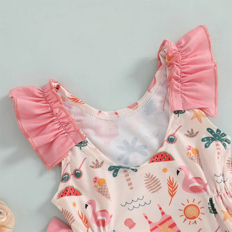 Tregren Bañador bebé niña con estampado de concha y lazo - imagen 5