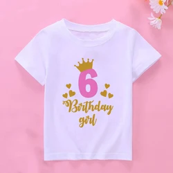 Camiseta feliz cumpleaños para niña – Manga corta con número