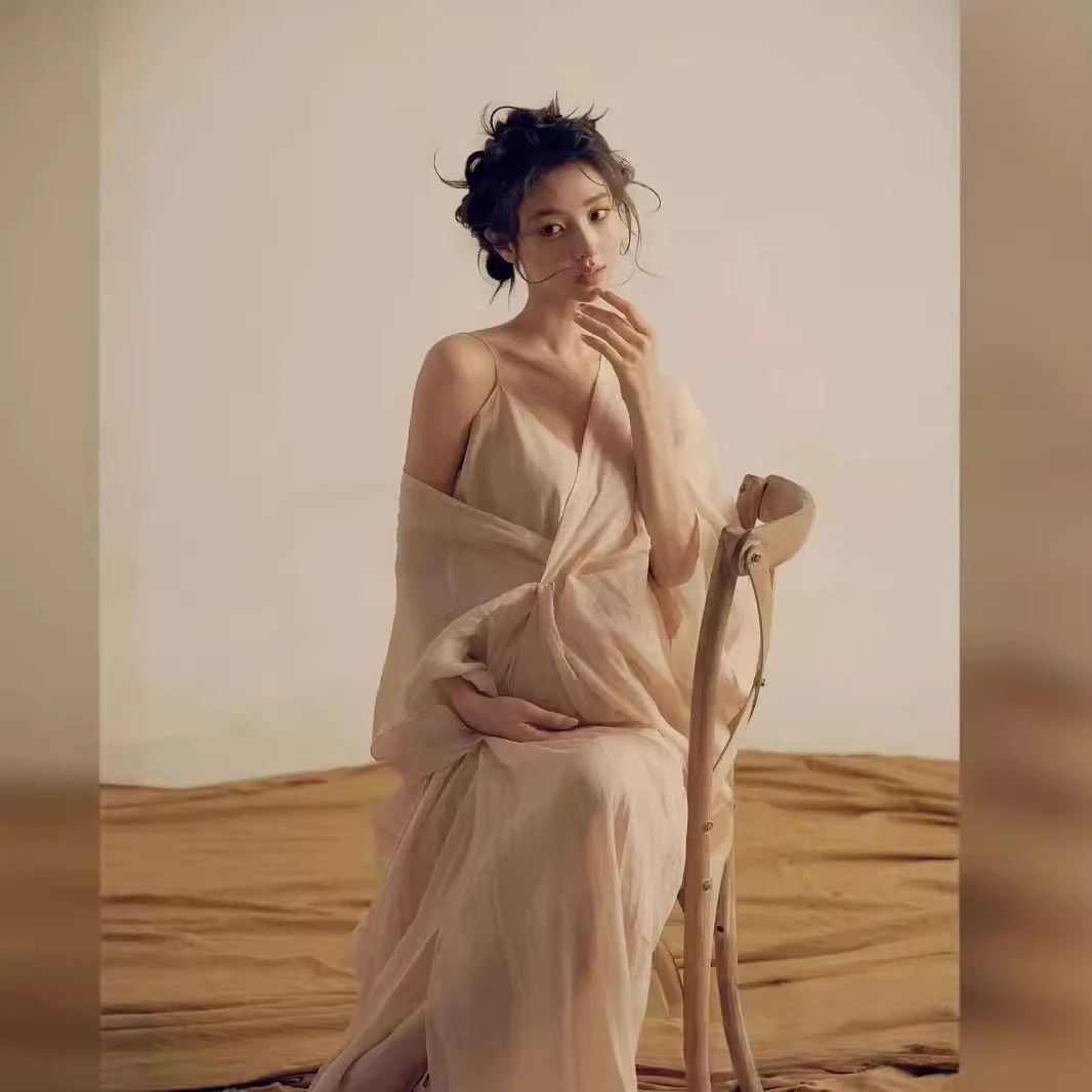 Vestido premamá vintage francés para sesión de fotos - imagen 3