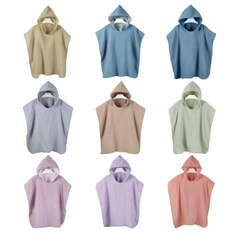 Albornoz transpirable M76C, manta suave con capucha, Poncho infantil para niños, bebé recién nacido - imagen 2