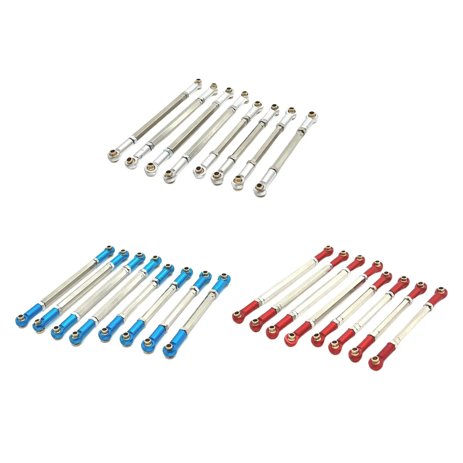 8 Pieces Chassis Linkage RC Chassis Link Rod Replacement RC Model Vehicle Parts for MN128 1/12 Scale Crawler Model Accessory