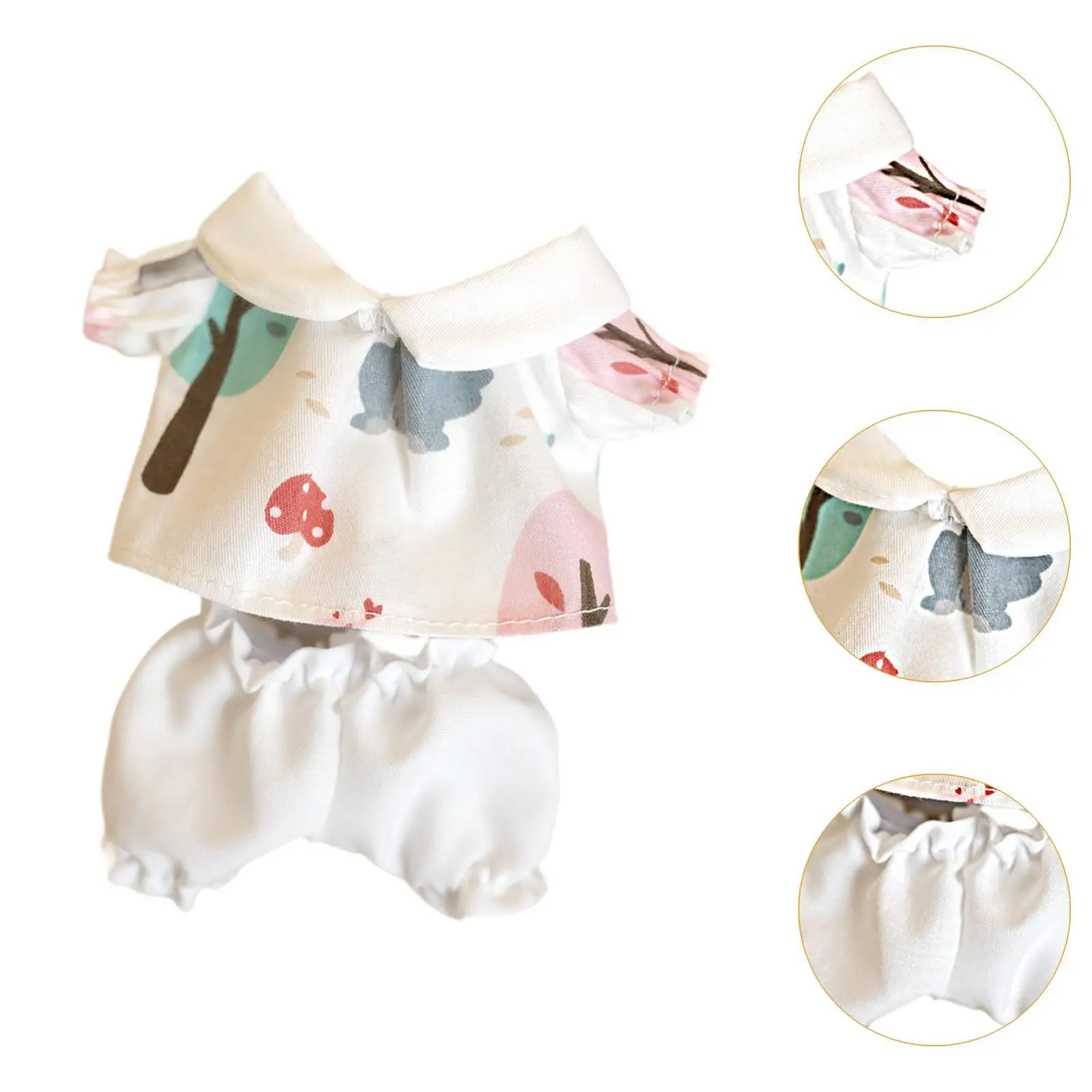 Doll Top and Pants Doll Clothes DIY Easy to Put on and Take Off Soft Costume Doll Decor for 17cm Pendant Dolls Dress up