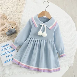 MILANCEL Vestido de punto para niña – Estilo otoño