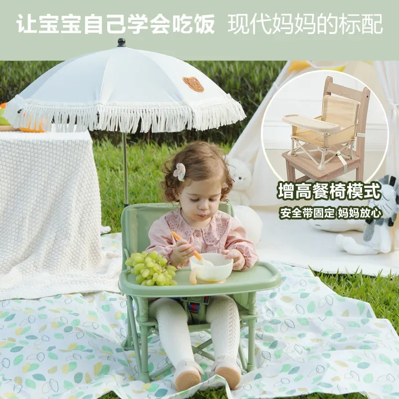 Silla de Picnic para bebé, taburete para acampar en la playa al aire libre, fotografía plegable portátil, aprendizaje para sentarse en la mesa de comedor de playa para bebé