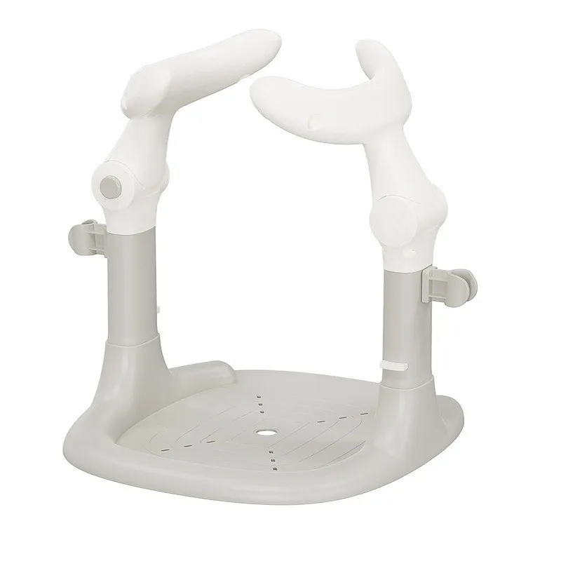 Soporte de ducha de pie para bebé con soportes dobles, instalación gratuita, ducha ajustable para niños, soporte antideslizante para el hogar - imagen 5