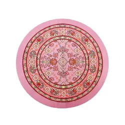Alfombra de casa de muñecas multicolor tejida – Estilo floral ovalado para escena infantil