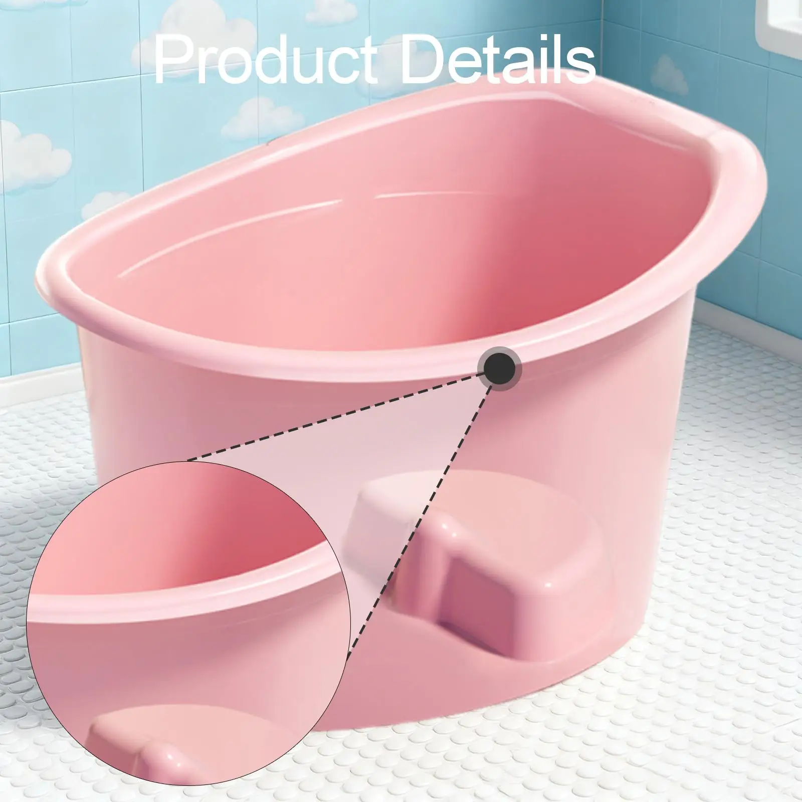 Kids Bath Bucket Portable Sit and Soak for Ages 5-8 Years Old Gifts Babies