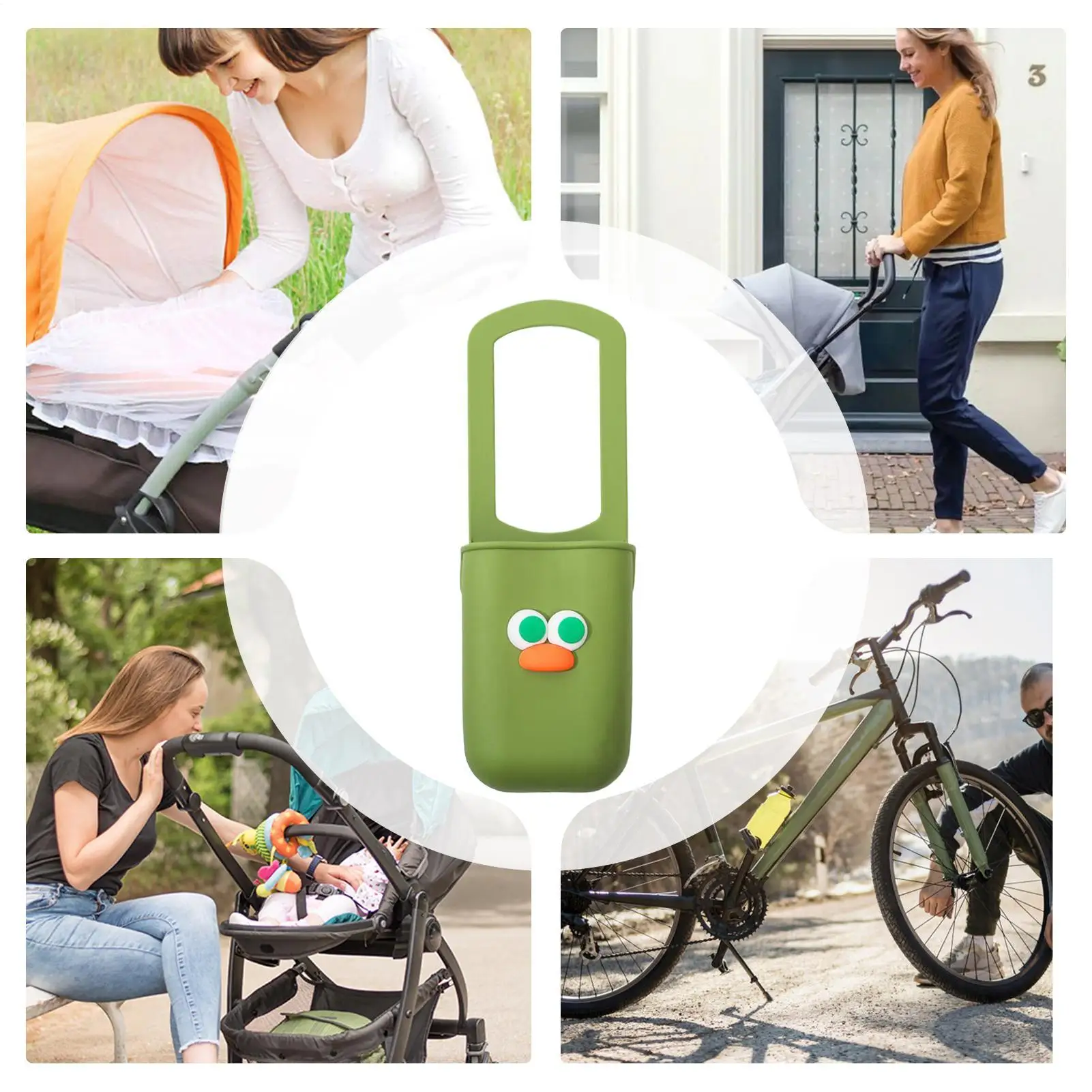 Soporte para botella de agua para cochecito, soporte para bebidas de silicona para silla de ruedas, accesorios para bicicletas, soporte para teléfono, Picnic de viaje - imagen 4