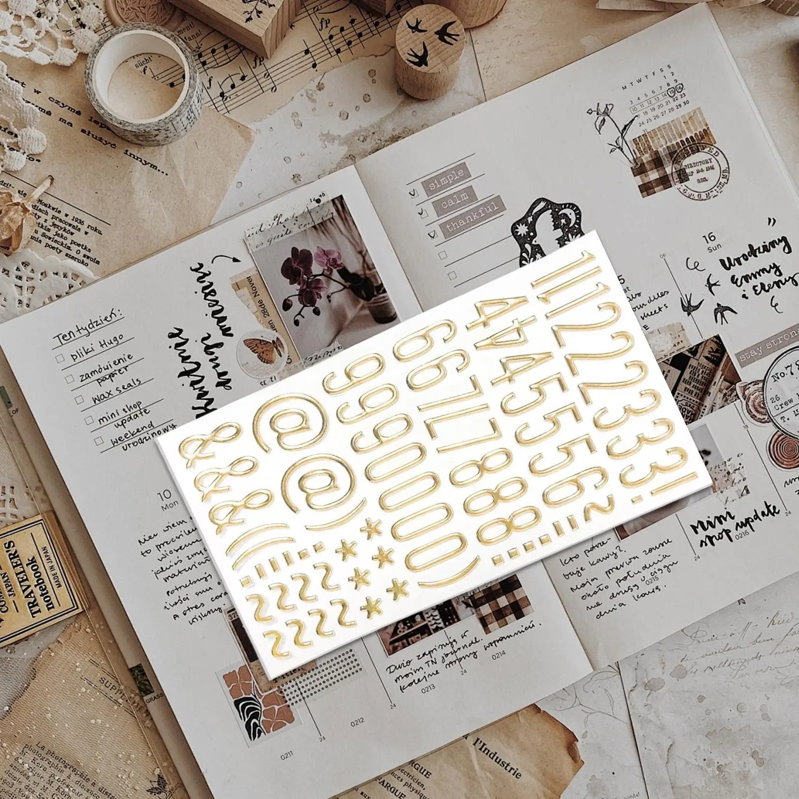 Pegatinas de letras doradas, calcomanías impermeables con números del alfabeto, pegatinas de letras para álbum de recortes, tarjetas de felicitación, contenedores, ventana - imagen 5