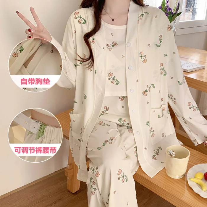 Pijama de lactancia de algodón para embarazadas – Estilo coreano