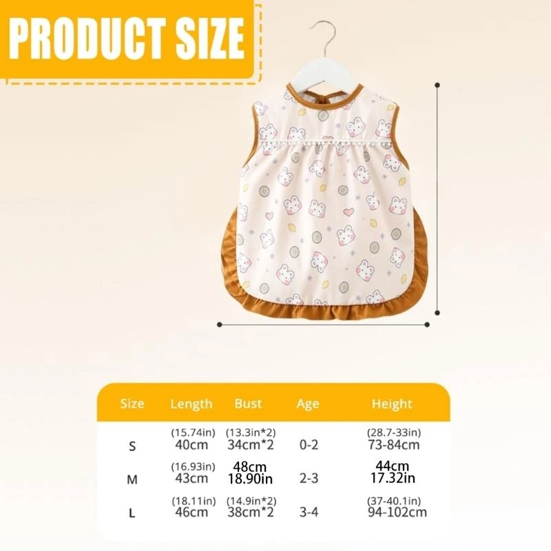 Babero impermeable M76C para niños pequeños con correa ajustable atada, delantal alimentación tela suave resistente a las - imagen 3
