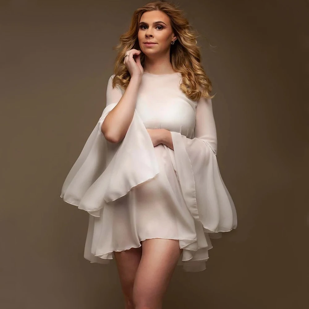 Vestido de gasa para sesión de fotos premamá - imagen 5