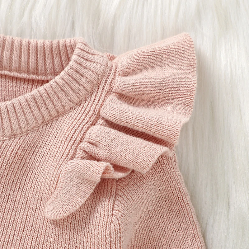 Monos bebé de algodón de manga larga rosa para otoño-invierno - imagen 5