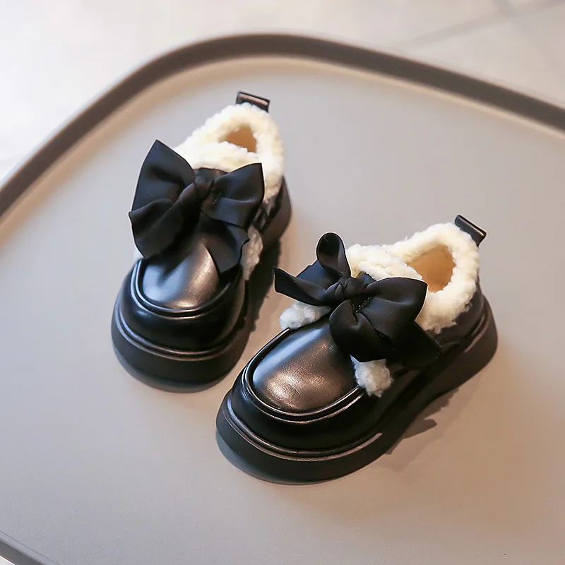 패션 프린세스 걸즈 부츠 2025 신상 한국판 여아 리본 슈즈 여아 미끄럼 방지 플랫 로퍼 아동 보드 통기성 다용도 부츠 - imagen 2