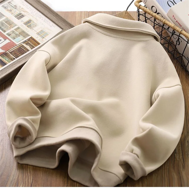 Sudadera infantil con cuello de solapa para primavera y otoño - imagen 2