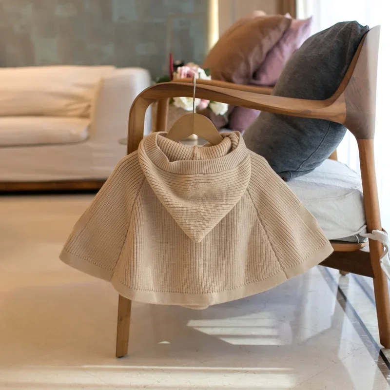 MILANCEL 2024 otoño nueva capa para niños abrigo 2-6Y suéter con capucha para niños y niñas prendas de vestir simples de Color sólido Kintwear - imagen 2