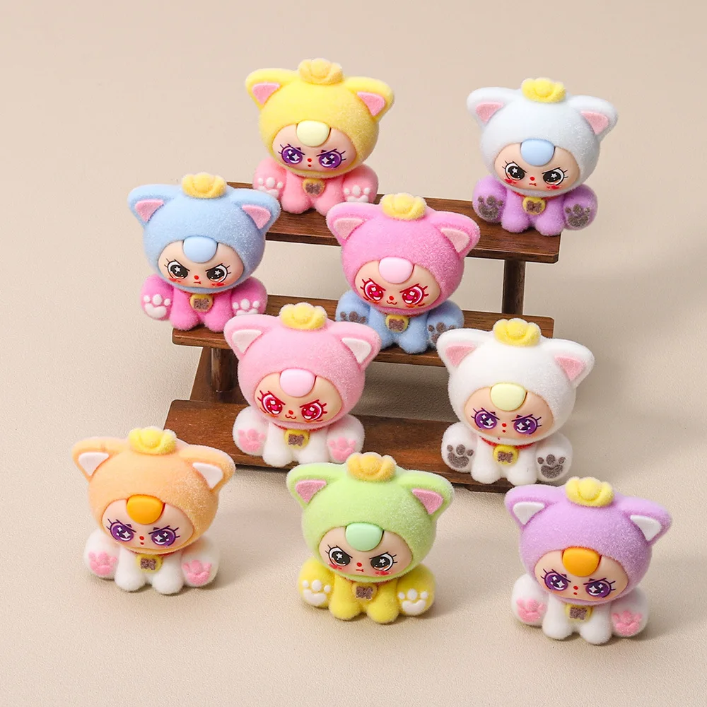 9 unids/set Mini bebé tres figuras de juguete gato estatuilla decoración de escritorio modelo adornos juguetes niños niñas regalos de navidad - imagen 3