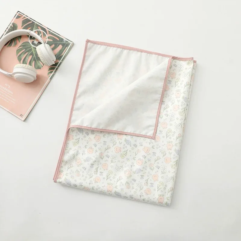 Colchón de cuna impermeable coreano de 90x70cm, Protector de cama lavable con oso para bebés, Sábana nocturna estilo Ins con a prueba de fugas - imagen 5