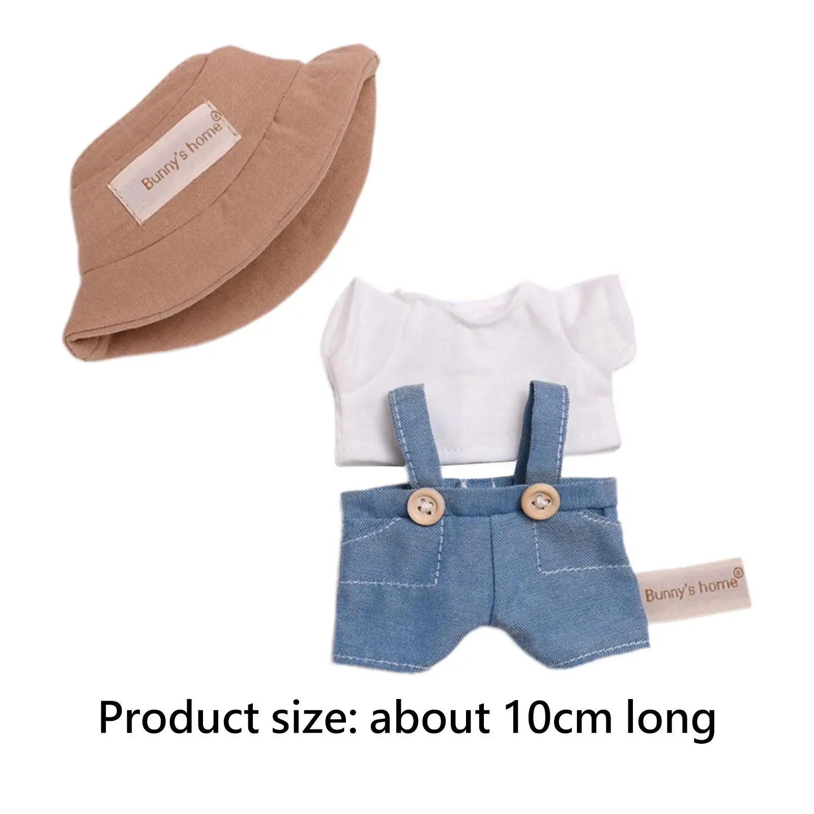 Plush Figure T Shirt and Overalls Hands on for Kids Dress up for 6.69'' Doll
