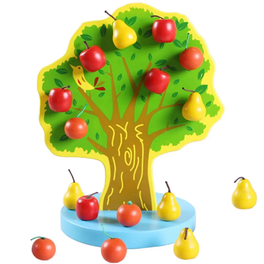 Juguete educativo de madera con frutas magnéticas Montessori para niños - imagen 2