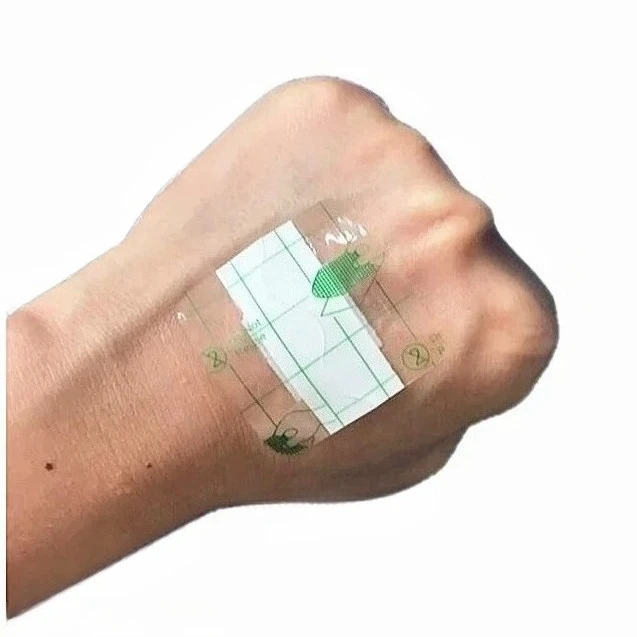 50 unids/set 38*38mm parche de cinta transparente para vendajes adhesivos de primeros auxilios yesos impermeables Kit de tirita de supervivencia de emergencia - imagen 5