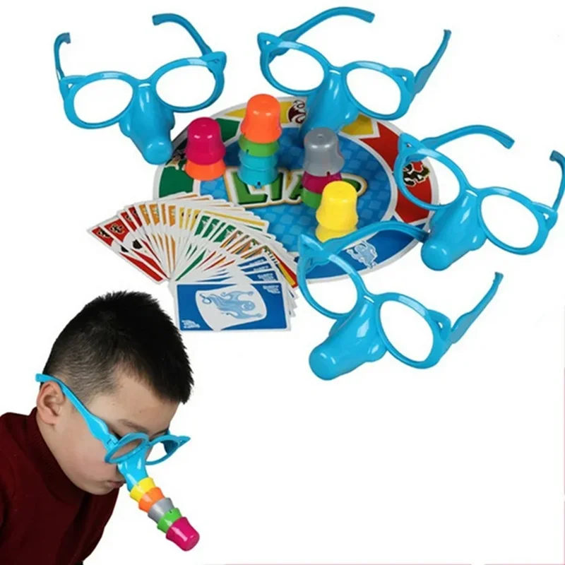 ¡Esilarante juego de apilamiento de nariz: ¡use gafas divertidas y vasos de equilibrio! Juguete de desafío de fiesta familiar para niños - imagen 4