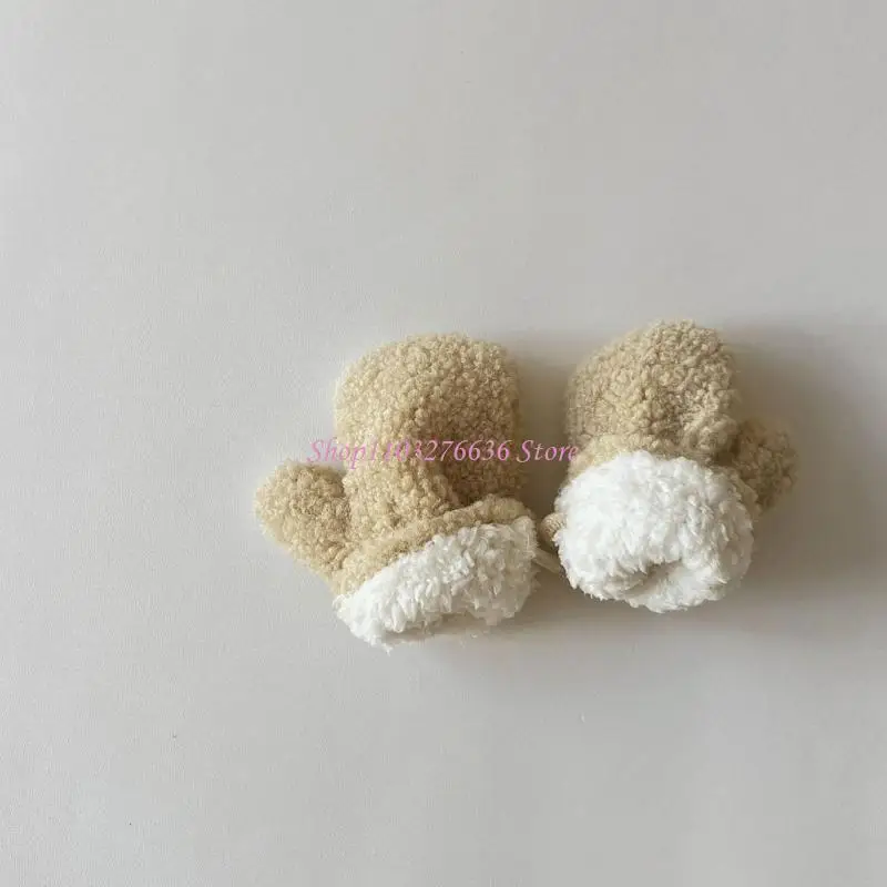Guantes sin dedos para bebés, con cordón para llevar al cuello