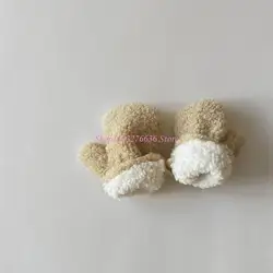 Guantes sin dedos para bebés, con cordón para llevar al cuello