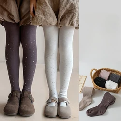 Medias de estrella brillantes para niñas, mallas acanaladas de algodón suave, pantimedias de alta elasticidad, pantalones ajustados finos y cálidos para primavera y otoño