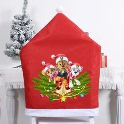 Nuevas decoraciones navideñas de patrulla canina, decoración festiva, fundas para sillas de comedor, bonitas sillas de Anime, funda antipolvo, ambiente de cocina