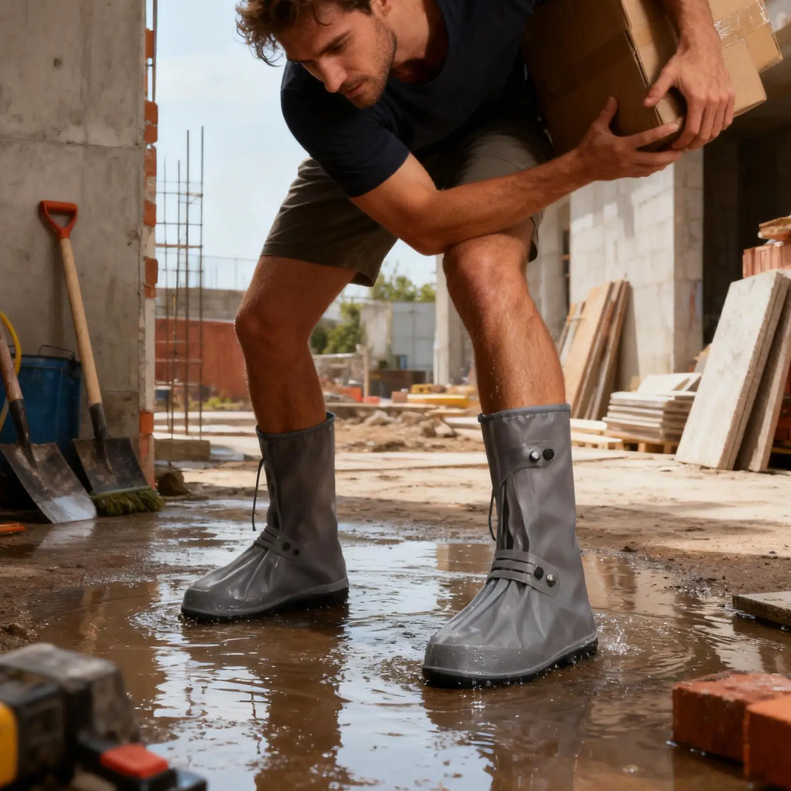 Cubiertas de zapatos para lluvia, cubiertas elásticas de silicona reutilizables para botas de lluvia, impermeables para nieve, barro, invierno, verano, viajes, jardinería y patio