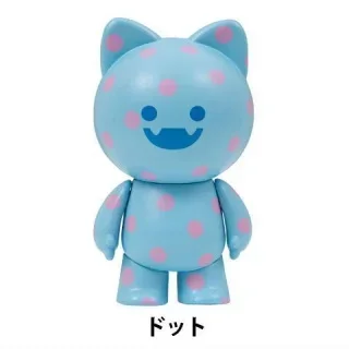 pink dot blue cat