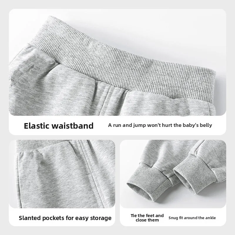 Pantalones deportivos con estampado de dinosaurio para niños, cómodos pantalones holgados con cintura elástica para niños, Pantalones rectos de cintura alta para primavera y otoño - imagen 4